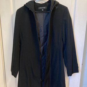 Womens Black Anne Klein Coat with Hood